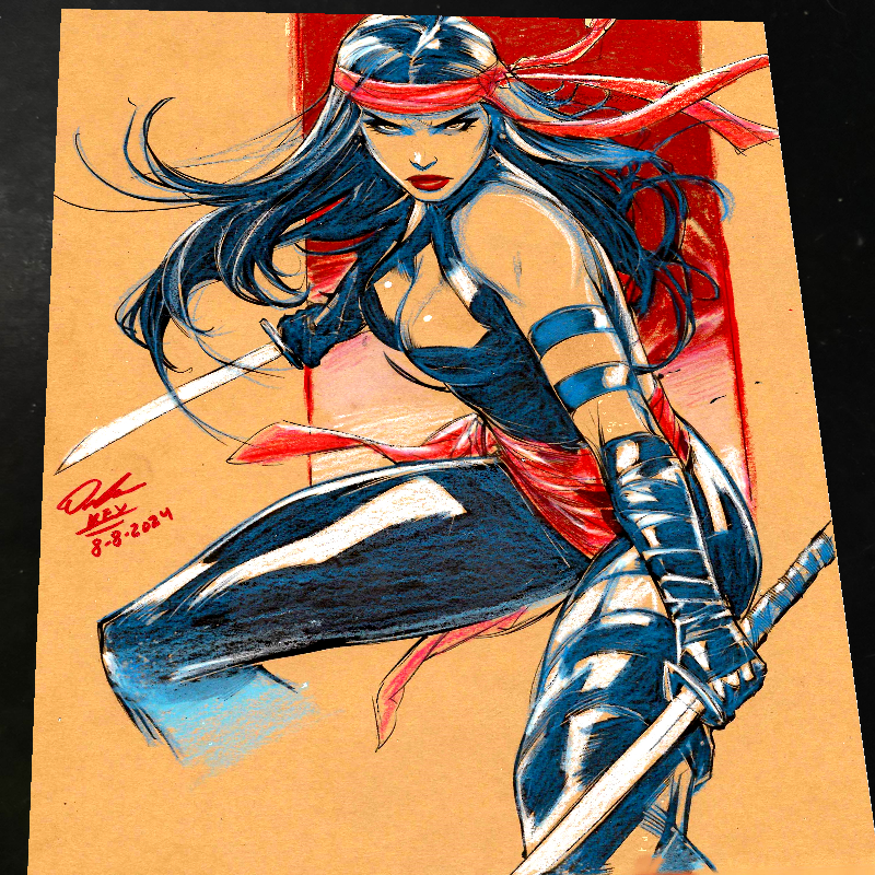 Elektra Art Print Signed 8.5x11 | Art by Keyeske
