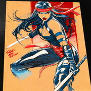 Elektra Art Print Signed 8.5x11 | Art by Keyeske