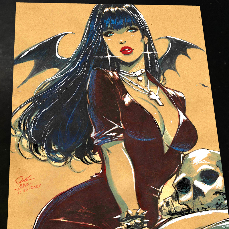 Vampirella Art Print Signed 8.5x11 Art by Keyeske