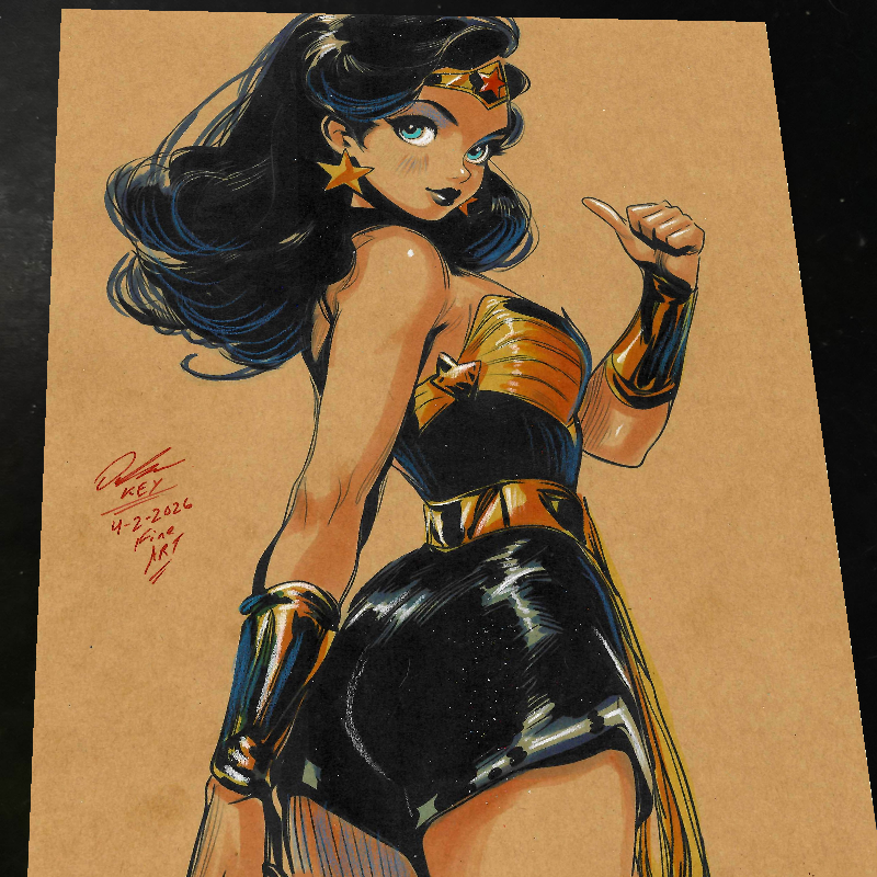 Wonder Woman Art Print Signed 8.5x11 | Art by Keyeske