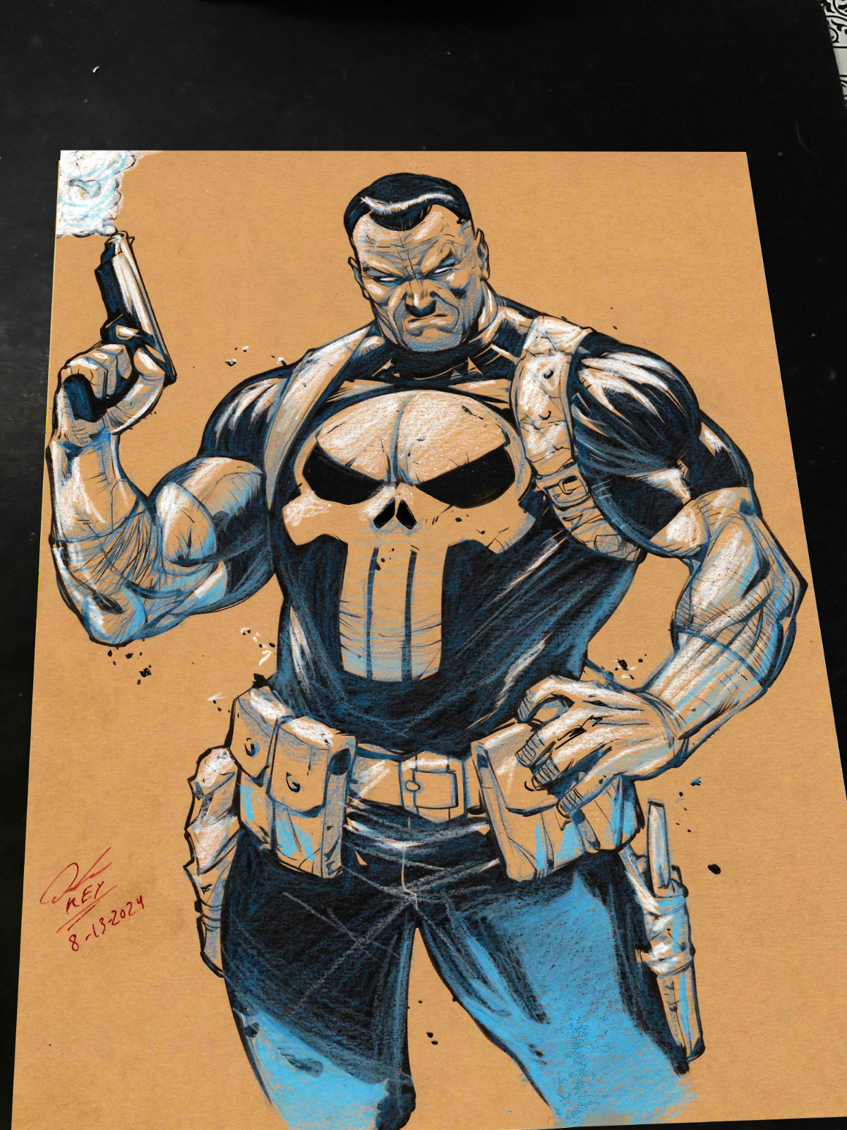Punisher Art Print Signed 8.5x11 | Art by Keyeske