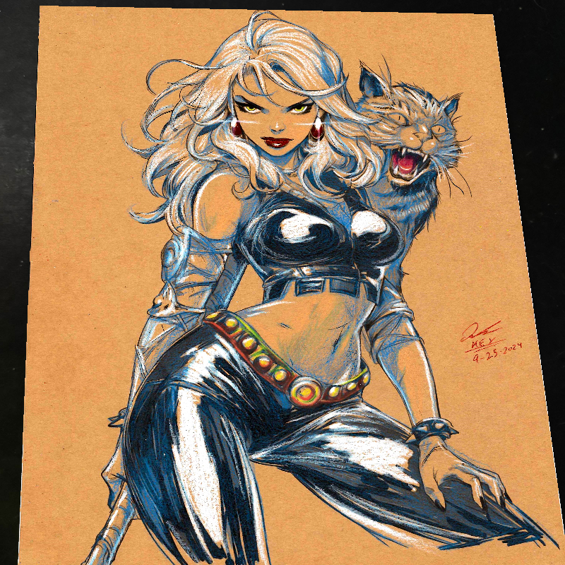 Jungle Girl Art Print Signed 8.5x11 | Art by Keyeske