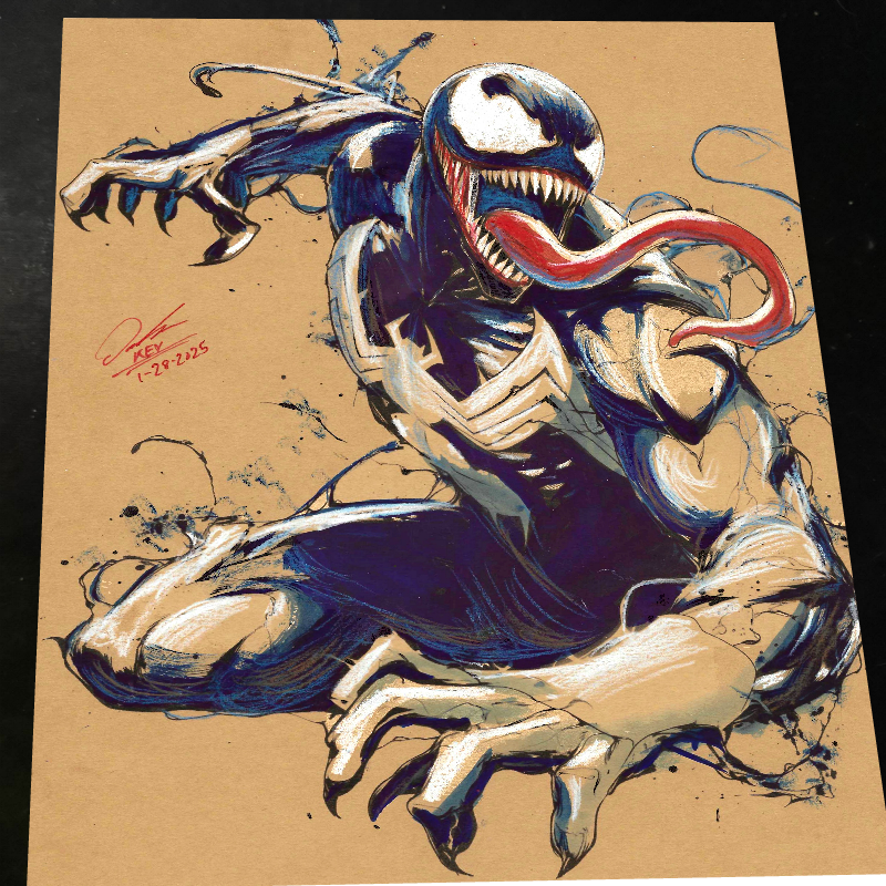Venom Art Print Signed 8.5x11 | Art by Keyeske