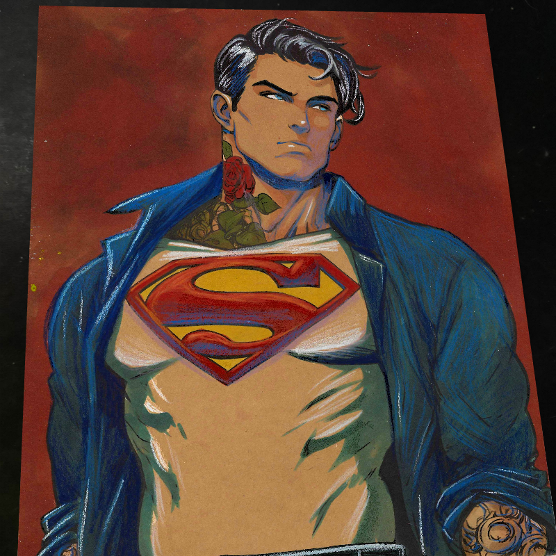 Superman Art Print Signed 8.5x11 | Art by Keyeske