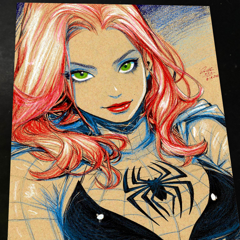 Mary Jane Watson Art Print Signed 8.5x11 | Art by Keyeske