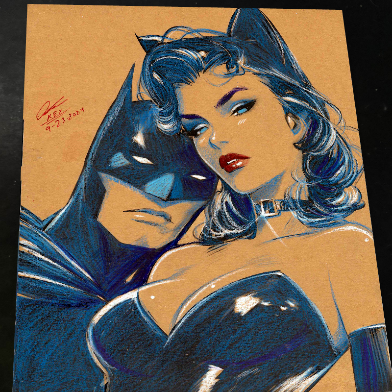 Catwoman Art Print Signed 8.5x11 | Art by Keyeske