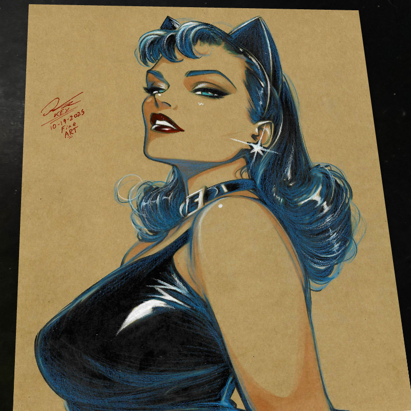 Catwoman Art Print Signed 8.5x11 | Art by Keyeske