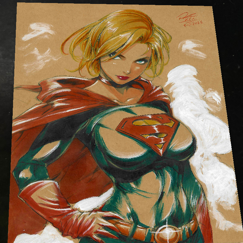 Supergirl DC Art Print Signed 8.5x11 | Art by Keyeske
