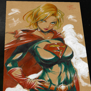 Supergirl DC Art Print Signed 8.5x11 | Art by Keyeske