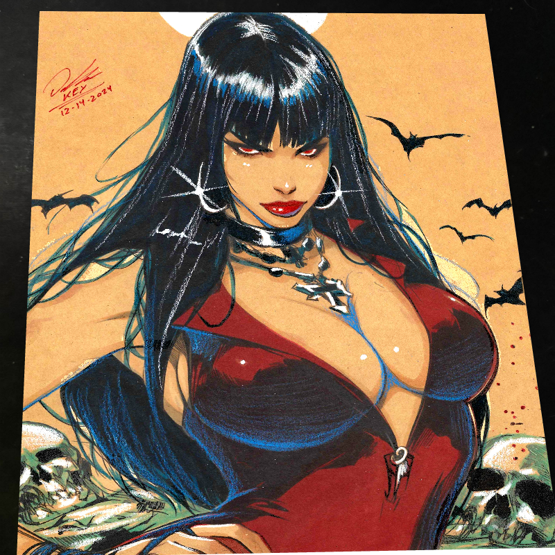 Vampirella Art Print Signed 8.5x11 Art by Keyeske