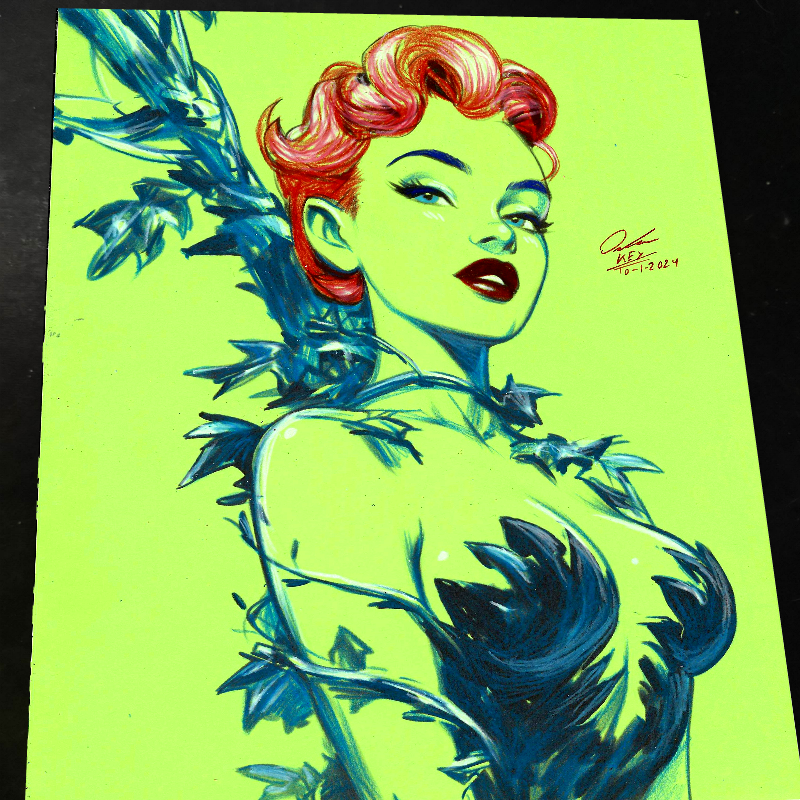Poison Ivy Art Print Signed 8.5x11 | Art by Keyeske