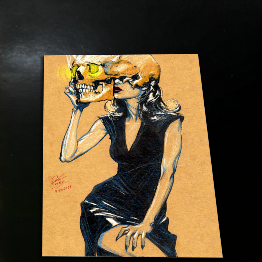 Skull Girl Original - Marvel art print by Keyeske