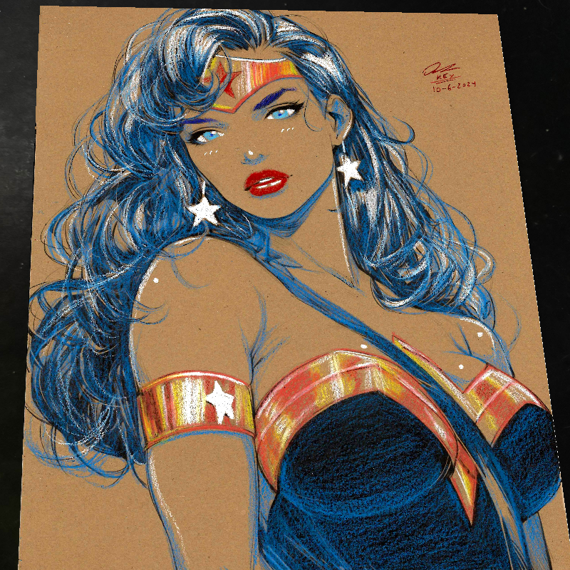 Wonder Woman Art Print Signed 8.5x11 | Art by Keyeske
