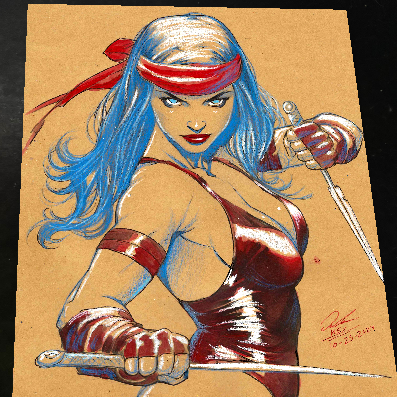 Elektra Art Print Signed 8.5x11 | Art by Keyeske