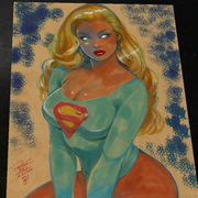 Supergirl DC Art Print Signed 8.5x11 | Art by Keyeske