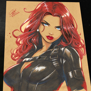 Black Widow Marvel Red Hair Portrait art print by Keyeske