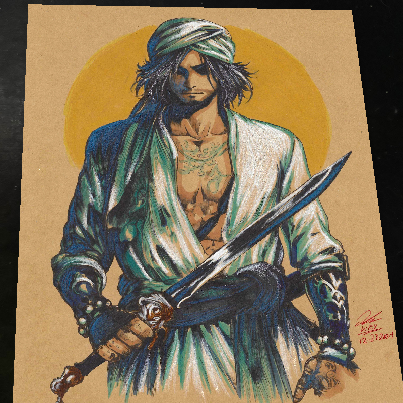 Sinbad Magi Art Print Signed 8.5x11 | Art by Keyeske