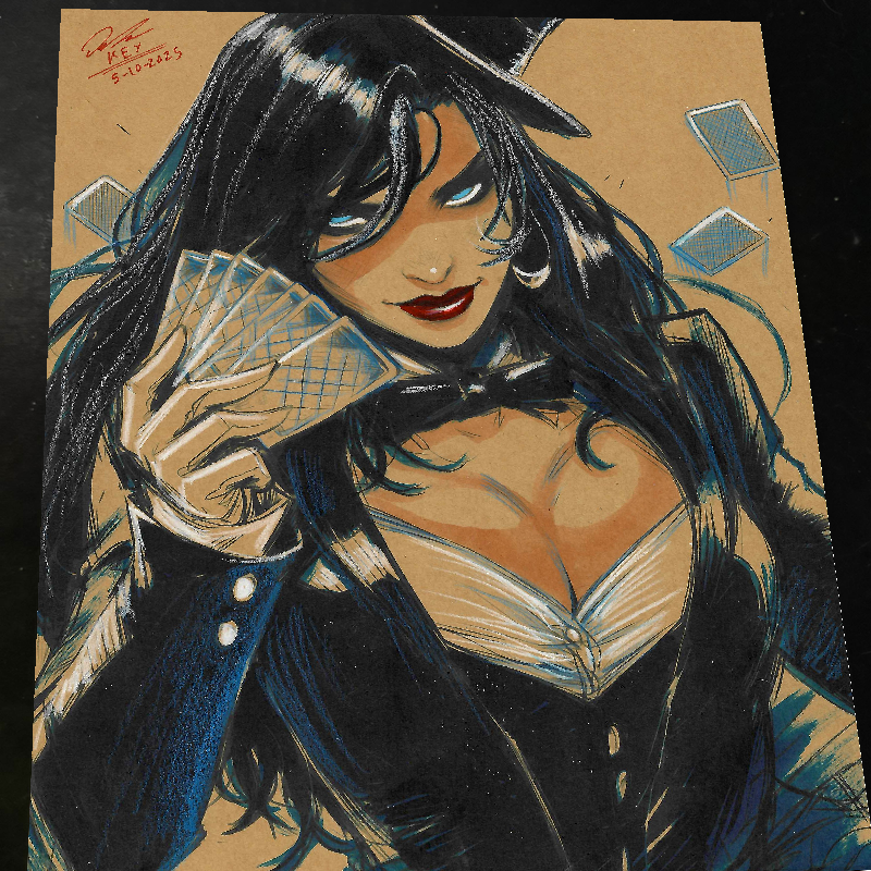 Zatanna Art Print Signed 8.5x11 | Art by Keyeske