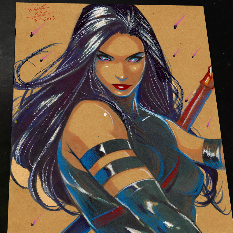 Psylocke - Marvel art print by Keyeske