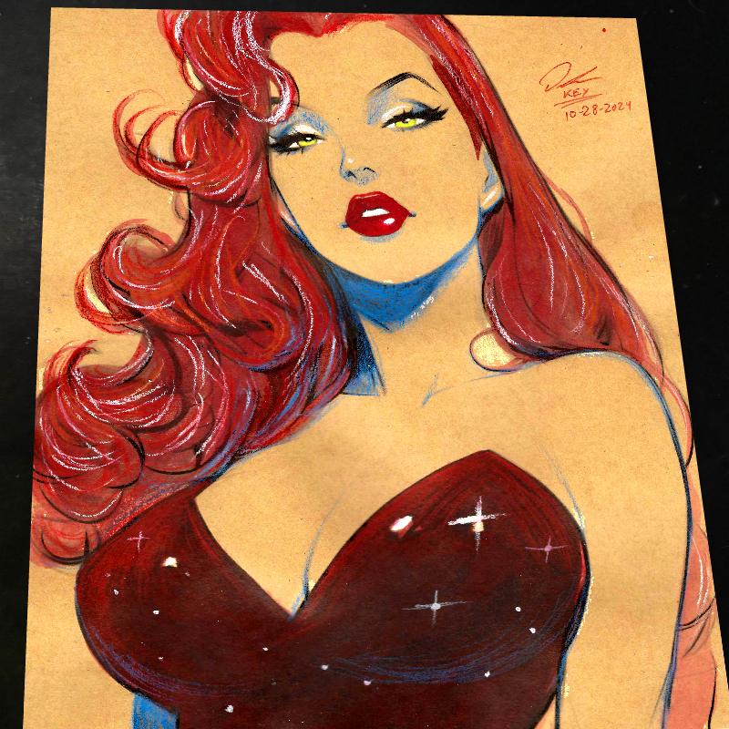 Jessica Rabbit Art Print Signed 8.5x11 | Art by Keyeske