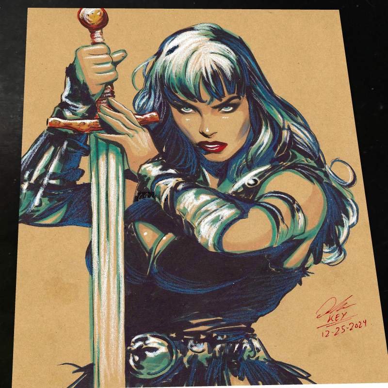 Xena Warrior Princess Art Print Signed 8.5x11 | Art by Keyeske
