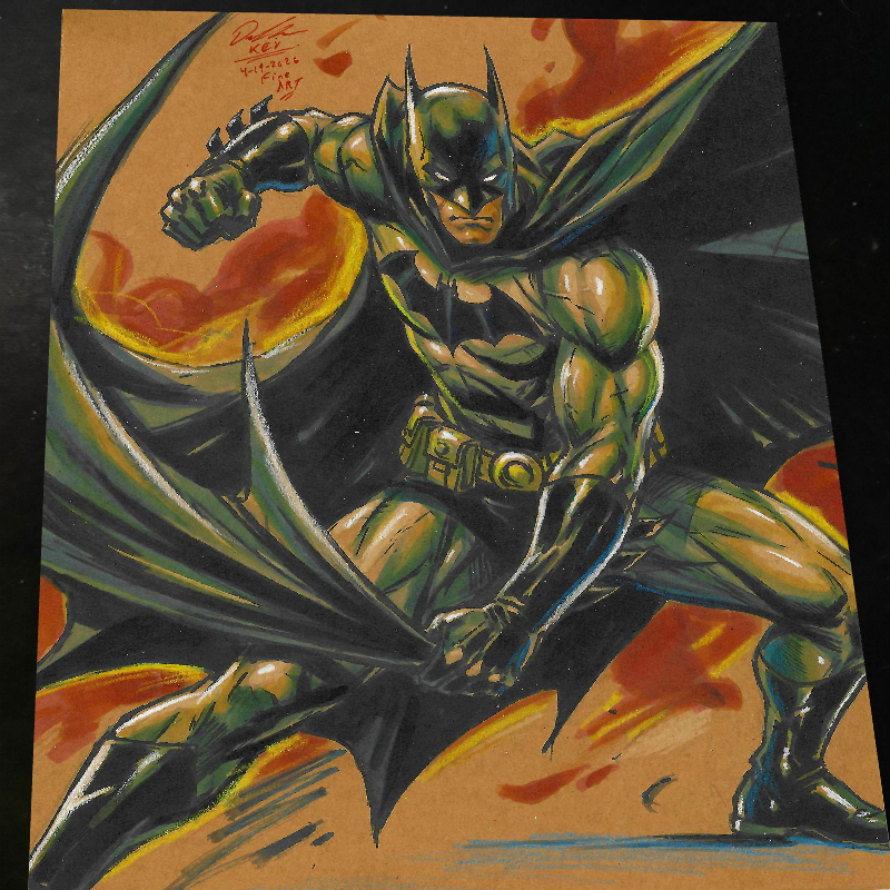 Batman Art Print Signed 8.5x11 | Art by Keyeske