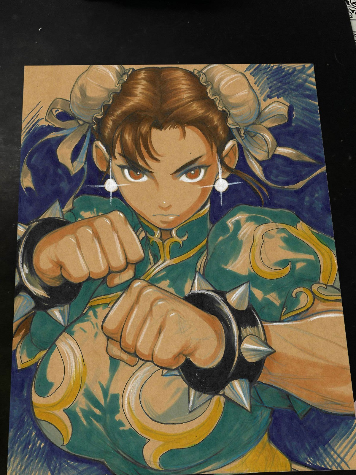 Chun Li Street Fighter Art Print Signed 8.5x11 | Art by Keyeske