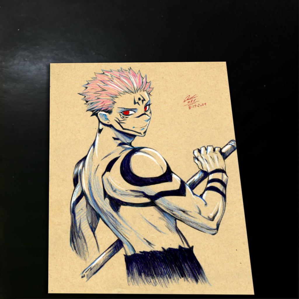 Sukuna Jujutsu Kaisen Art Print Signed 8.5x11 | Art by Keyeske
