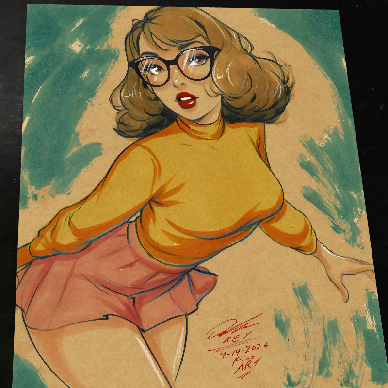 Velma Dinkley Scooby-Doo  Art Print Signed 8.5x11 | Art by Keyeske
