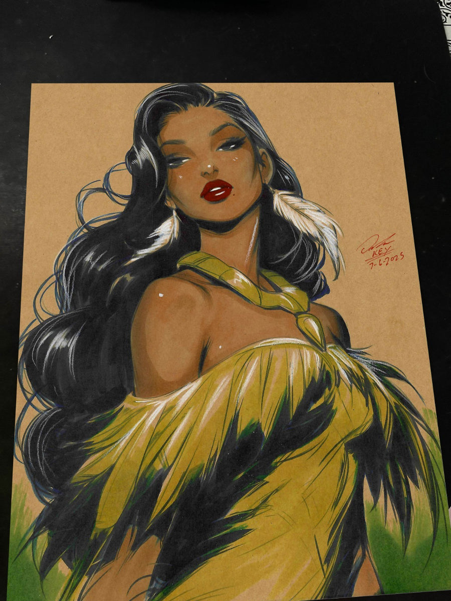Pocahontas Art Print Signed 8.5x11 | Art by Keyeske
