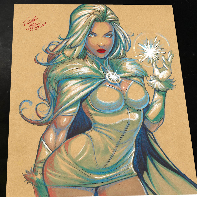 Emma Frost X-Men Art Print Signed 8.5x11 | Art by Keyeske