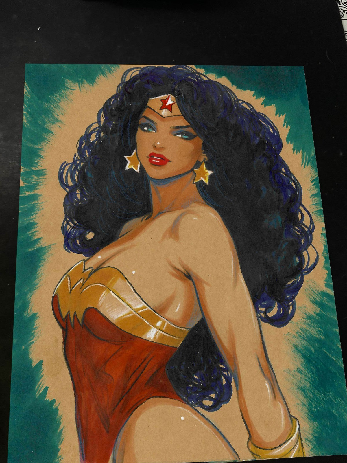 Wonder Woman Art Print Signed 8.5x11 | Art by Keyeske