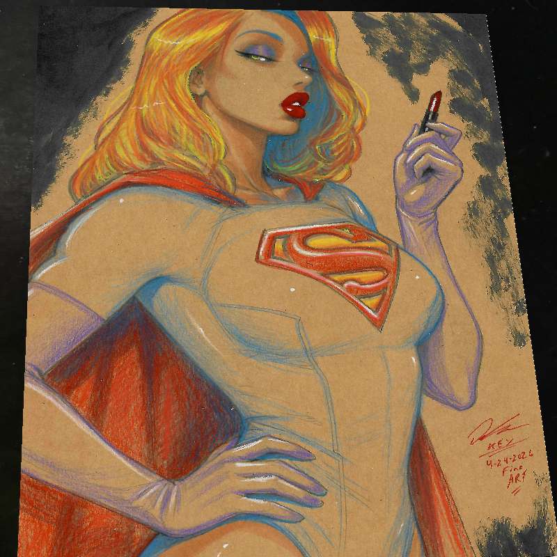 Supergirl DC Art Print Signed 8.5x11 | Art by Keyeske
