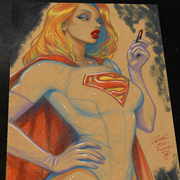 Supergirl DC Art Print Signed 8.5x11 | Art by Keyeske