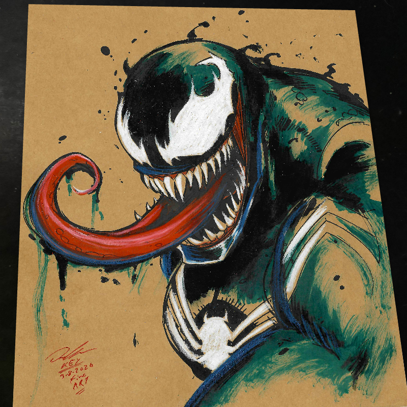 Venom Art Print Signed 8.5x11 | Art by Keyeske