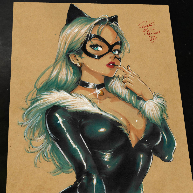 Black Cat - Marvel art print by Keyeske