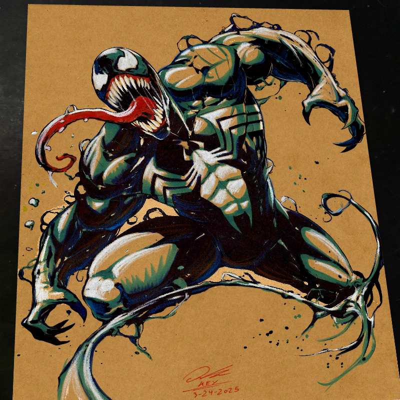 Venom Art Print Signed 8.5x11 | Art by Keyeske