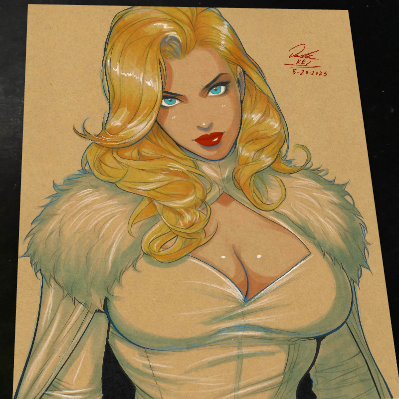 Emma Frost X-Men Art Print Signed 8.5x11 | Art by Keyeske