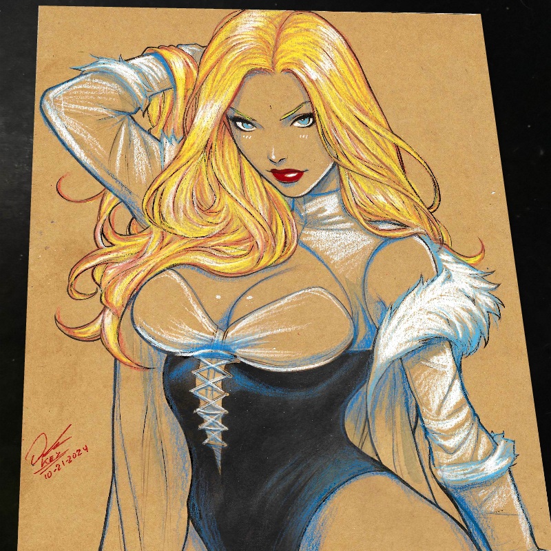 Emma Frost X-Men Art Print Signed 8.5x11 | Art by Keyeske