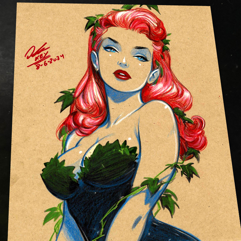 Poison Ivy Art Print Signed 8.5x11 | Art by Keyeske