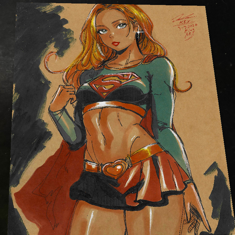 Supergirl DC Art Print Signed 8.5x11 | Art by Keyeske