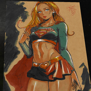 Supergirl DC Art Print Signed 8.5x11 | Art by Keyeske