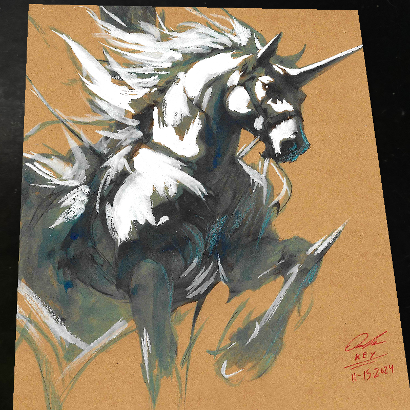 Pegasus Horse Fantasy Art Print Signed 8.5x11 | Art by Keyeske