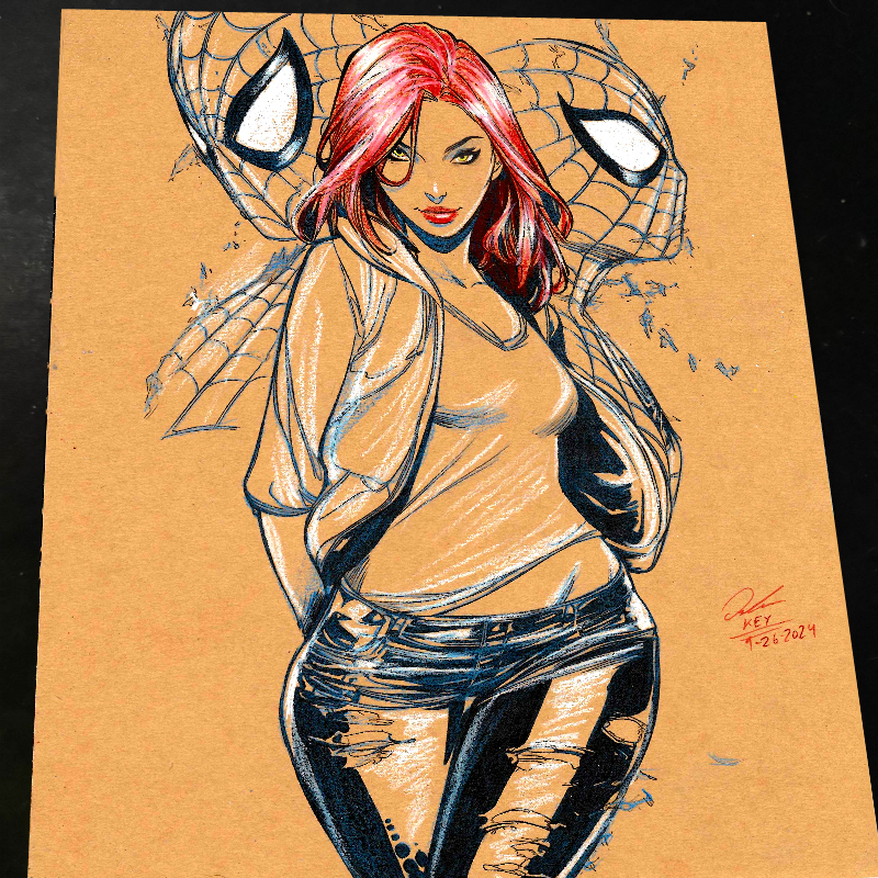 Mary Jane Watson Art Print Signed 8.5x11 | Art by Keyeske
