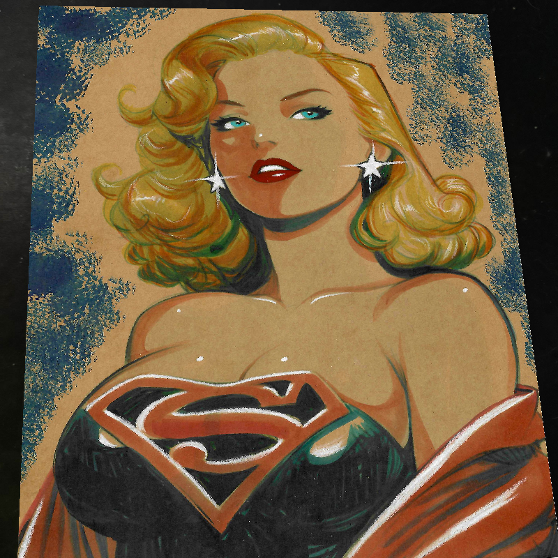 Supergirl DC Art Print Signed 8.5x11 | Art by Keyeske