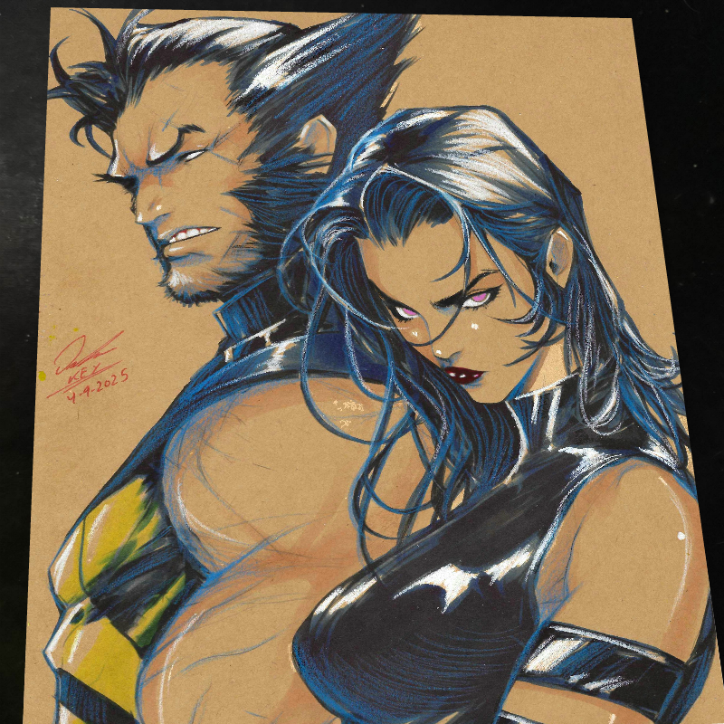 Psylocke Art Print Signed 8.5x11 | Art by Keyeske
