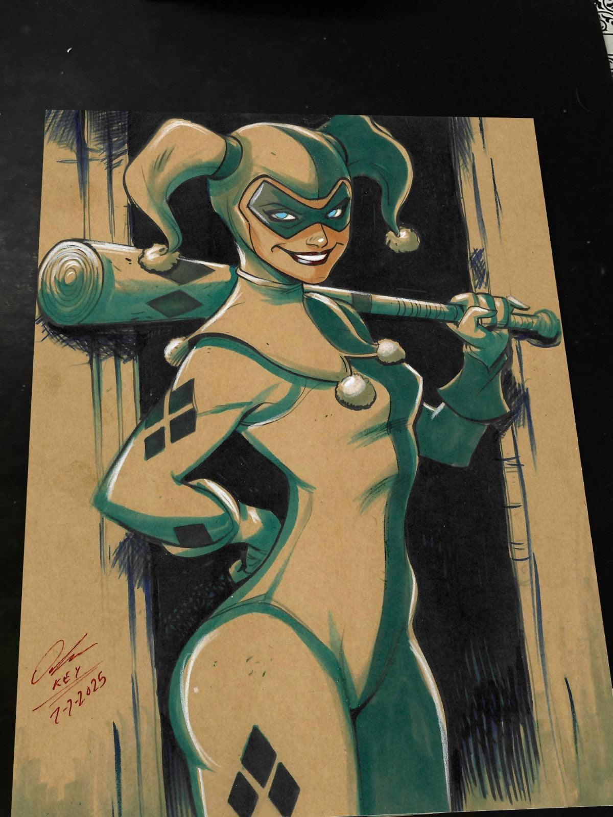 Harley Quinn Print Signed 8.5x11 | Art by Keyeske
