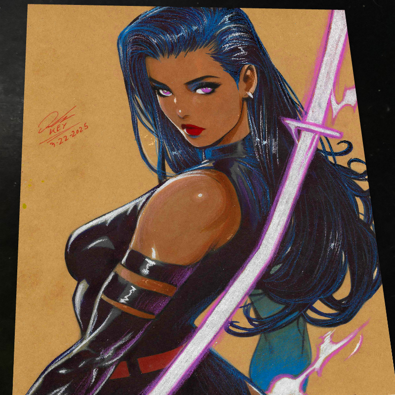 Psylocke - Marvel art print by Keyeske