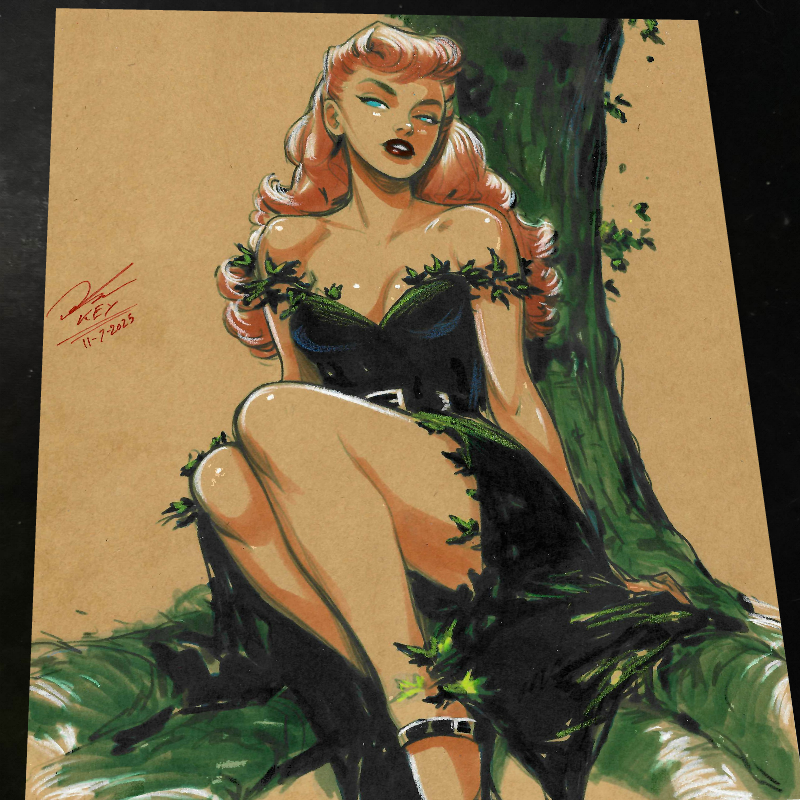 Poison Ivy Art Print Signed 8.5x11 | Art by Keyeske