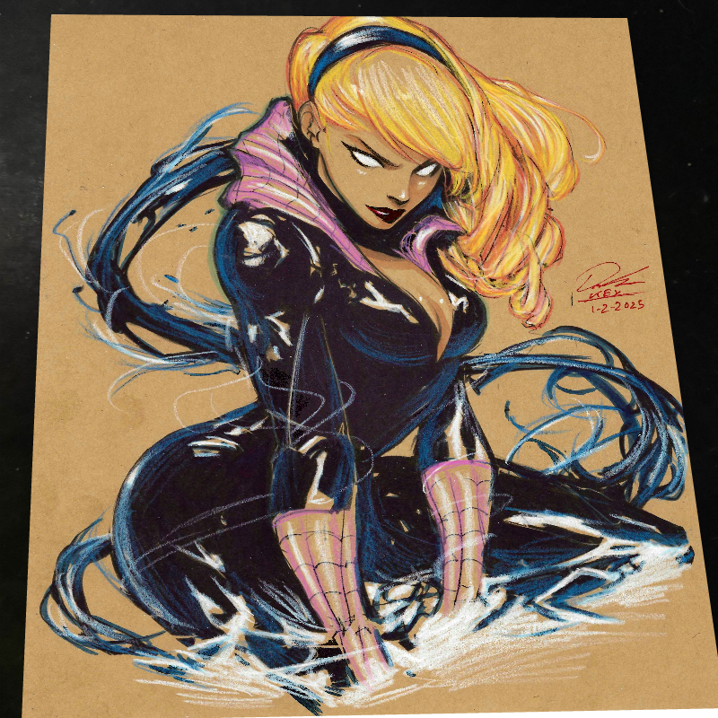 Gwen Stacy x Venom Art Print Signed 8.5x11 | Art by Keyeske